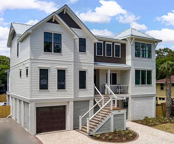 Elevated Folly Beach custom home designed above the flood plain