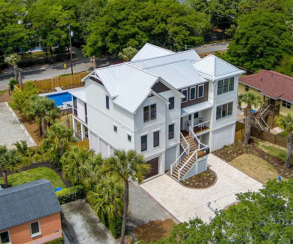 Finished Folly Beach custom home with refined interior details