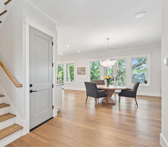 Custom interior finishes inside the Kemway Road home project