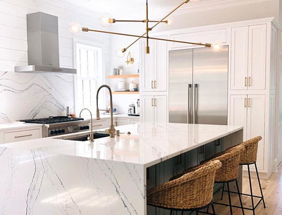 Reworked kitchen layout for a Charleston home renovation