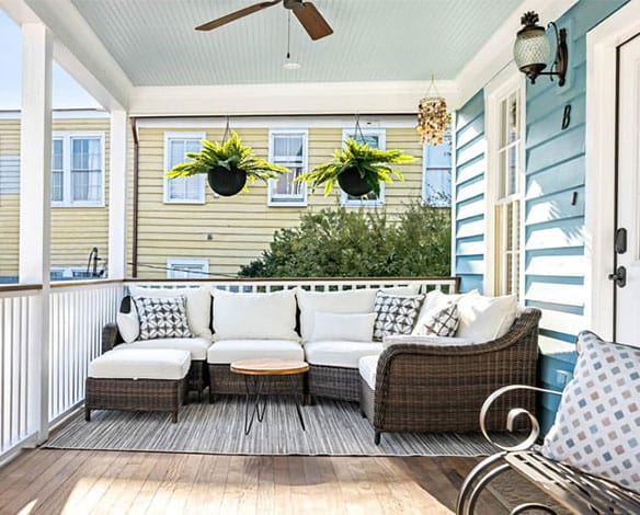 Updated outdoor features at a downtown Charleston triplex