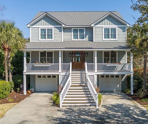 Refinished interior of a James Island waterfront renovation project